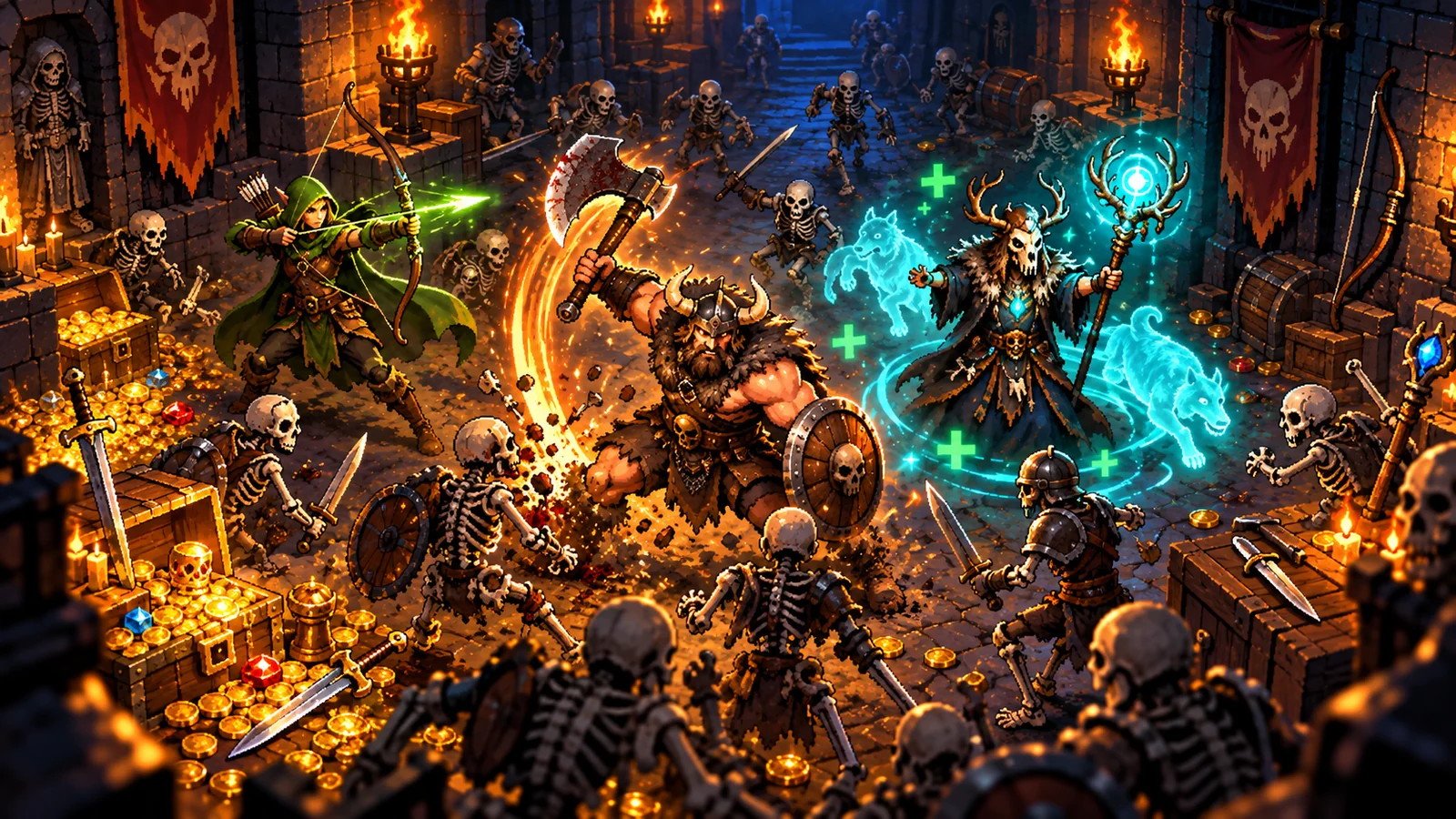 Decorative party artwork, not an in-game screenshot